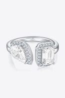 Sparkling Elegance: 1 Carat Moissanite 925 Sterling Silver Open Ring at Burkesgarb