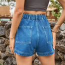 Effortless Style and Comfort: High-Waist Denim Shorts with Pockets at Burkesgarb