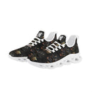 "Burkesgarb Black/Gold Rose Women's Flex Control Sneakers - Stylish and Supportive Footwear"