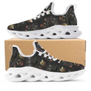 "Burkesgarb Black/Gold Rose Women's Flex Control Sneakers - Stylish and Supportive Footwear"