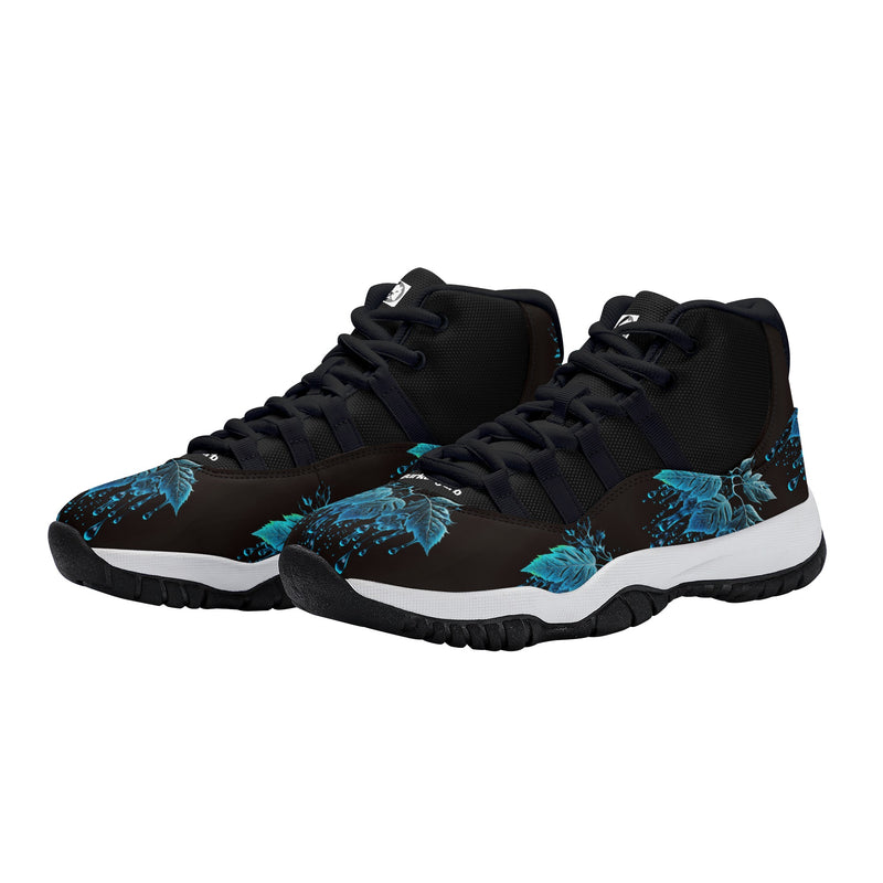 "Step up your game with the Burkesgarb Blue Rain Men's High Top Retro Basketball Sneaker"