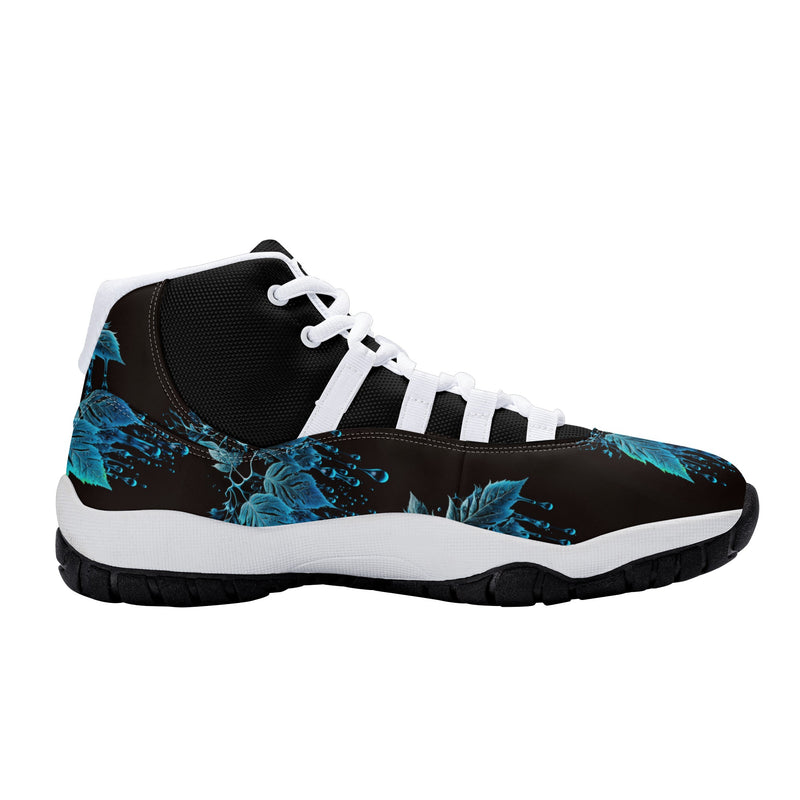 "Step up your game with the Burkesgarb Blue Rain Men's High Top Retro Basketball Sneaker"