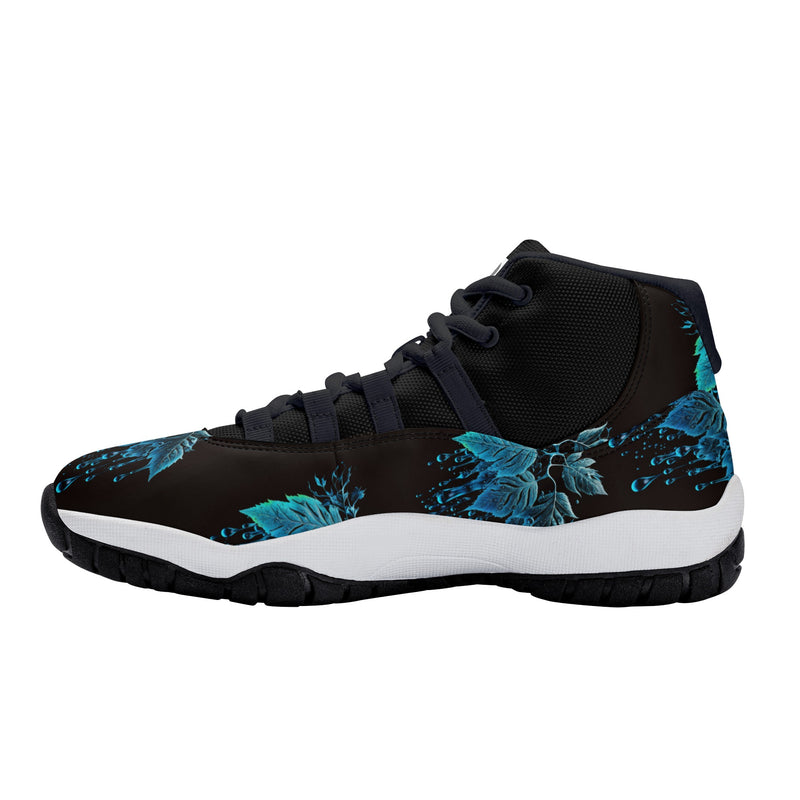 "Step up your game with the Burkesgarb Blue Rain Men's High Top Retro Basketball Sneaker"