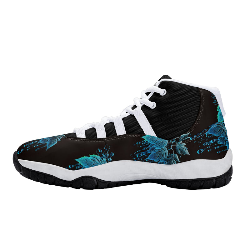 "Step up your game with the Burkesgarb Blue Rain Men's High Top Retro Basketball Sneaker"