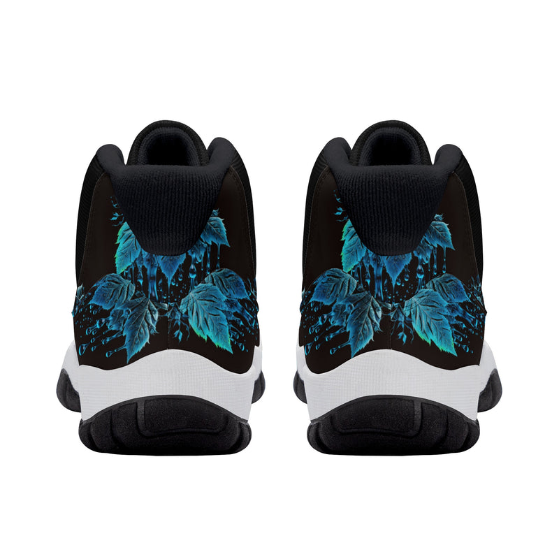 "Step up your game with the Burkesgarb Blue Rain Men's High Top Retro Basketball Sneaker"