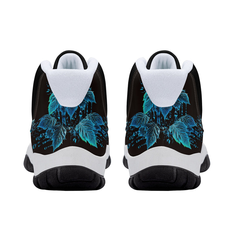 "Step up your game with the Burkesgarb Blue Rain Men's High Top Retro Basketball Sneaker"