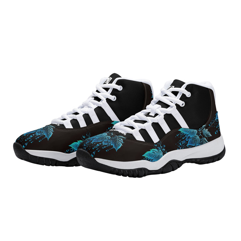 "Step up your game with the Burkesgarb Blue Rain Men's High Top Retro Basketball Sneaker"