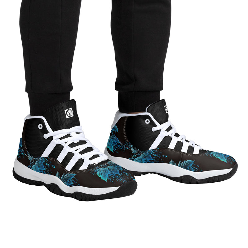 "Step up your game with the Burkesgarb Blue Rain Men's High Top Retro Basketball Sneaker"