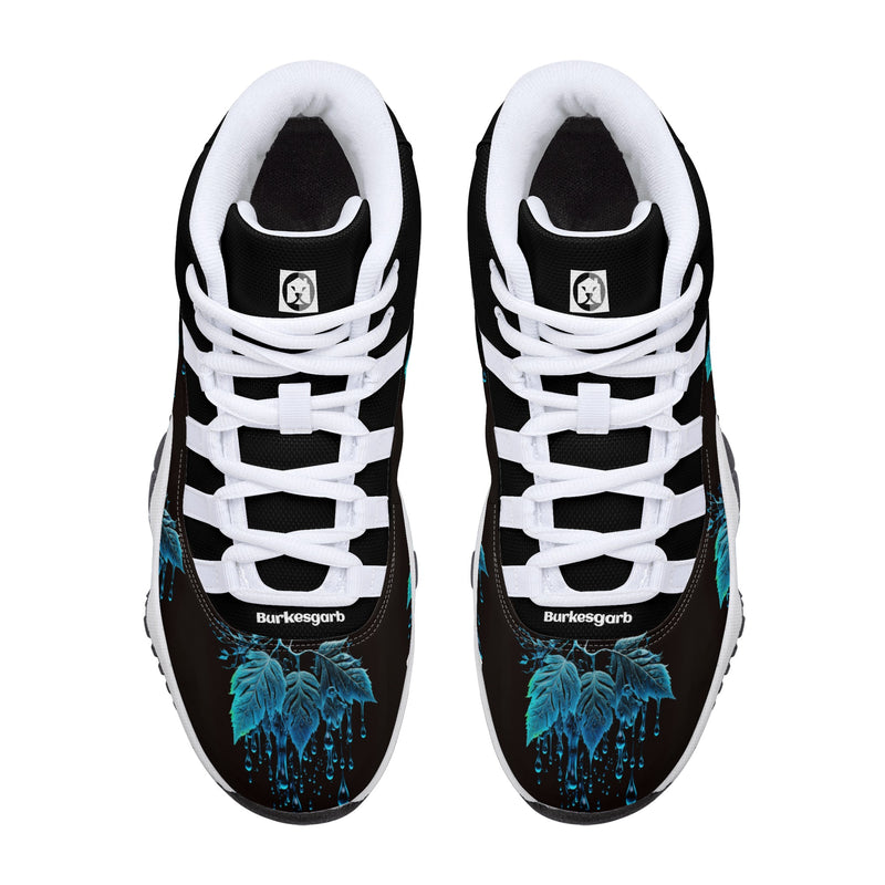 "Step up your game with the Burkesgarb Blue Rain Men's High Top Retro Basketball Sneaker"