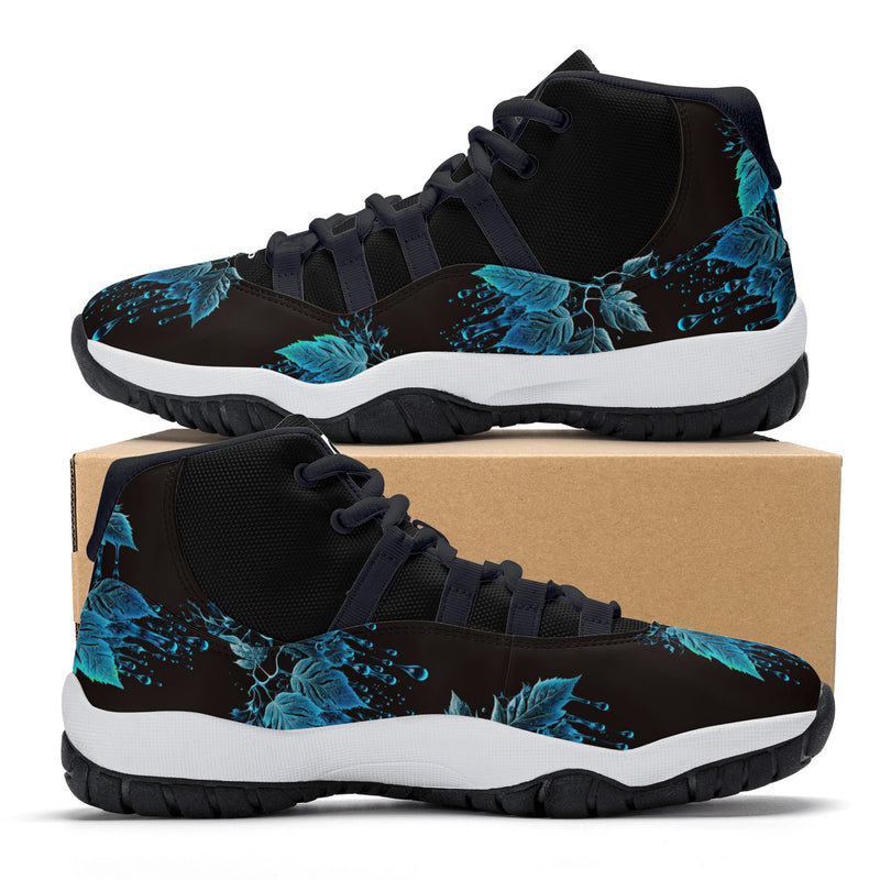 "Step up your game with the Burkesgarb Blue Rain Men's High Top Retro Basketball Sneaker"