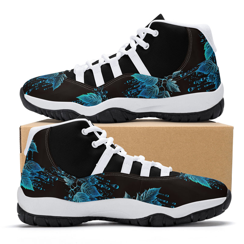 "Step up your game with the Burkesgarb Blue Rain Men's High Top Retro Basketball Sneaker"