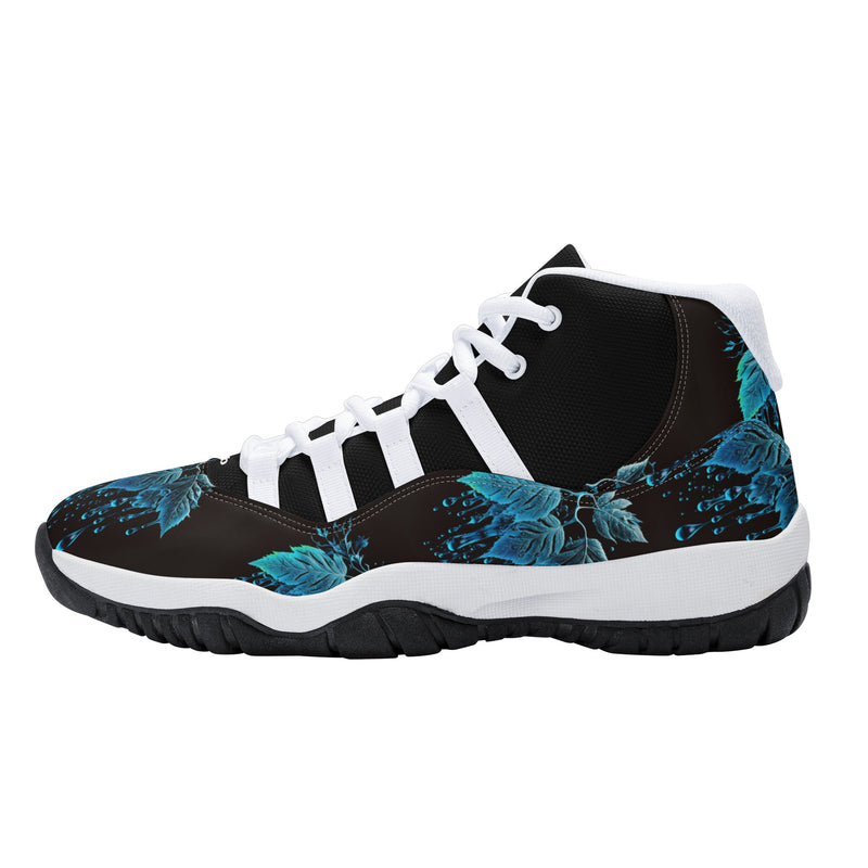 "Step up your game with the Burkesgarb Blue Rain Men's High Top Retro Basketball Sneaker"