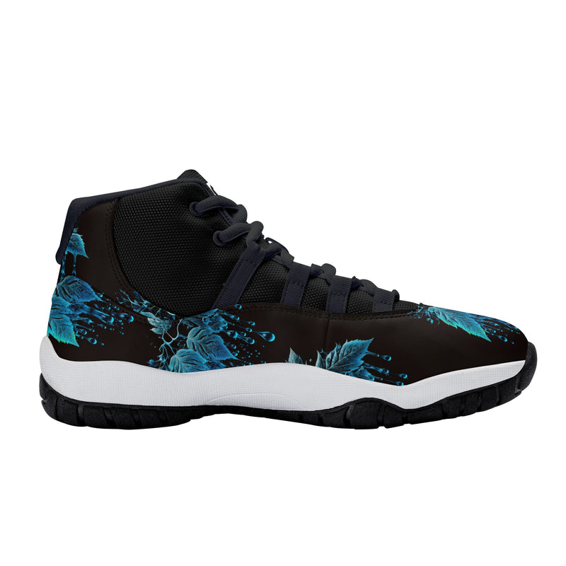 "Step up your game with the Burkesgarb Blue Rain Men's High Top Retro Basketball Sneaker"