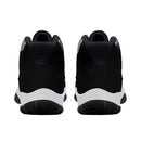 "Elevate Your Style with Burkesgarb Men's Black and White Lined Retro Basketball Sneakers"