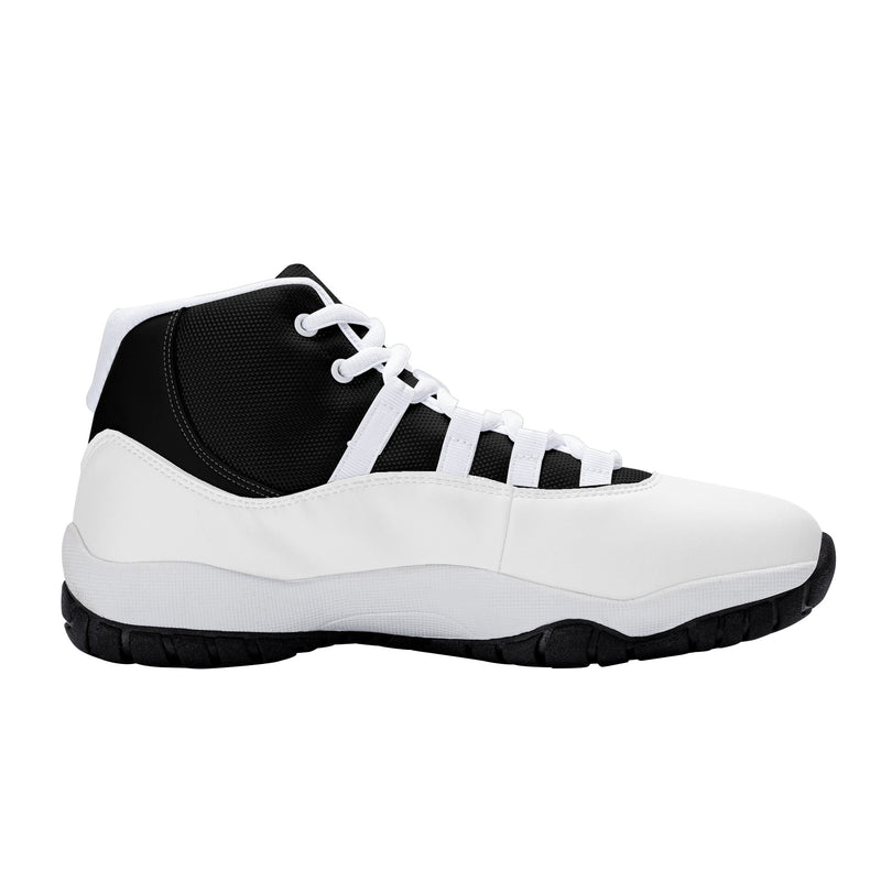 "Step Up Your Game with Burkesgarb Men's Black and White Retro Basketball Sneakers"