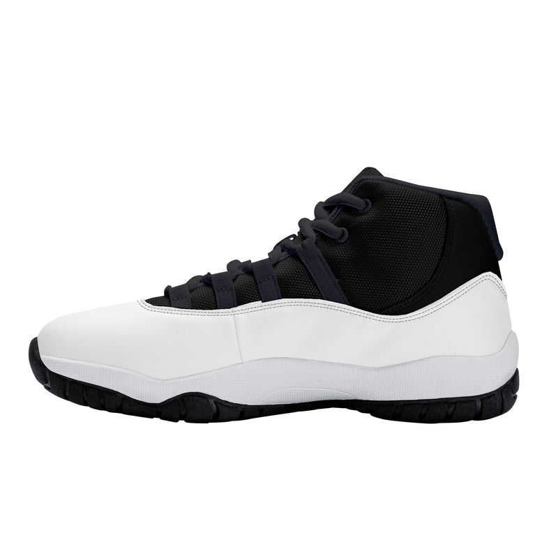 "Step Up Your Game with Burkesgarb Men's Black and White Retro Basketball Sneakers"