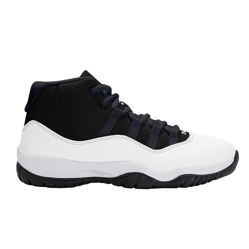 "Step Up Your Game with Burkesgarb Men's Black and White Retro Basketball Sneakers"