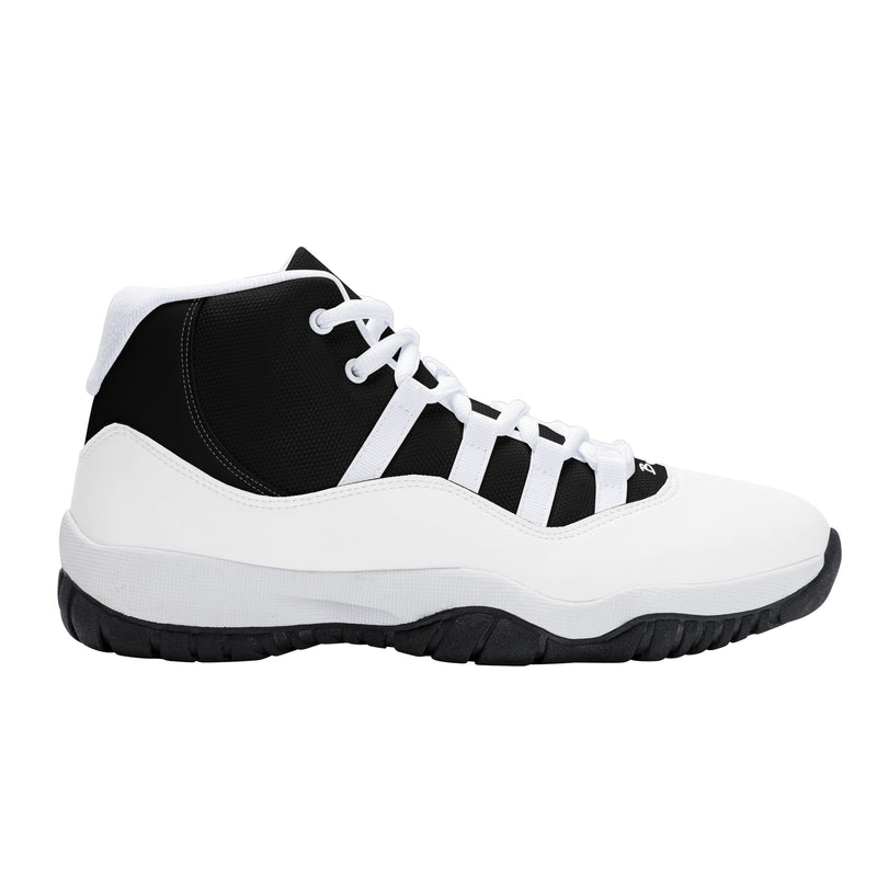 "Step Up Your Game with Burkesgarb Men's Black and White Retro Basketball Sneakers"