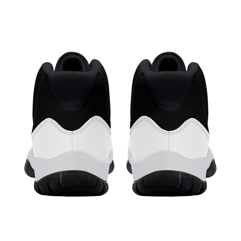 "Step Up Your Game with Burkesgarb Men's Black and White Retro Basketball Sneakers"