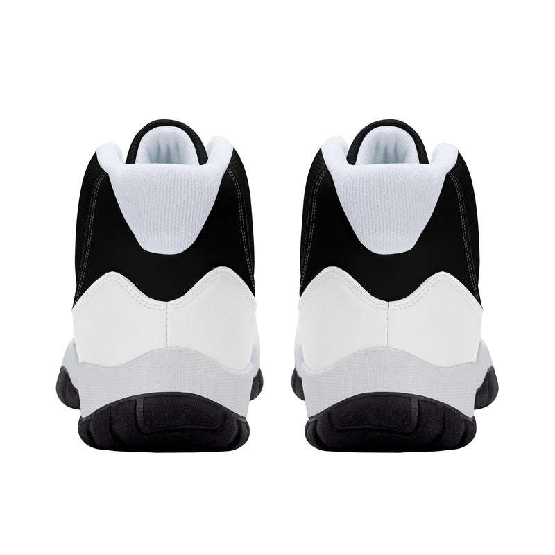 "Step Up Your Game with Burkesgarb Men's Black and White Retro Basketball Sneakers"