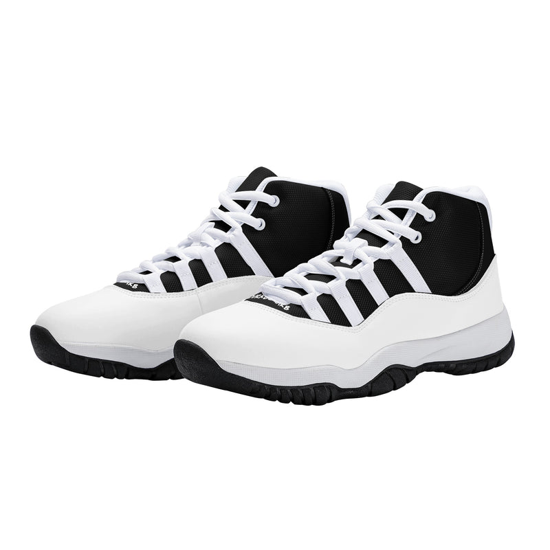 "Step Up Your Game with Burkesgarb Men's Black and White Retro Basketball Sneakers"