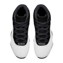"Step Up Your Game with Burkesgarb Men's Black and White Retro Basketball Sneakers"