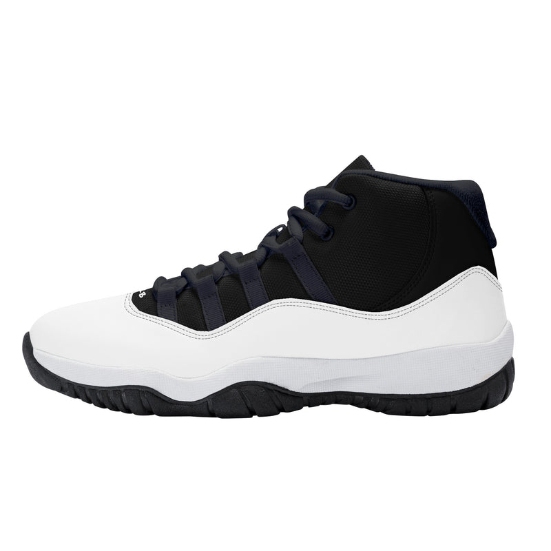 "Step Up Your Game with Burkesgarb Men's Black and White Retro Basketball Sneakers"