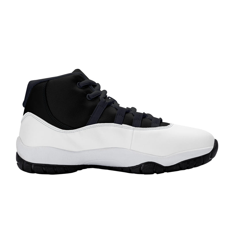 "Step Up Your Game with Burkesgarb Men's Black and White Retro Basketball Sneakers"