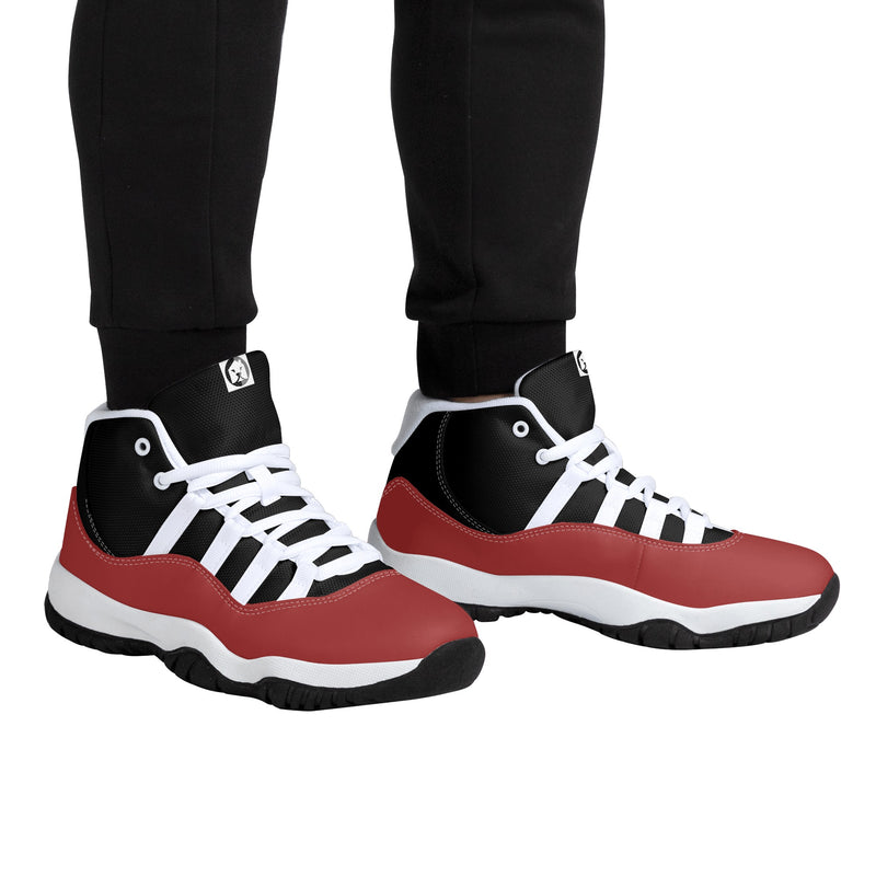 "Elevate Your Style with Burkesgarb Men's High Top Retro Cherry Basketball Sneakers"