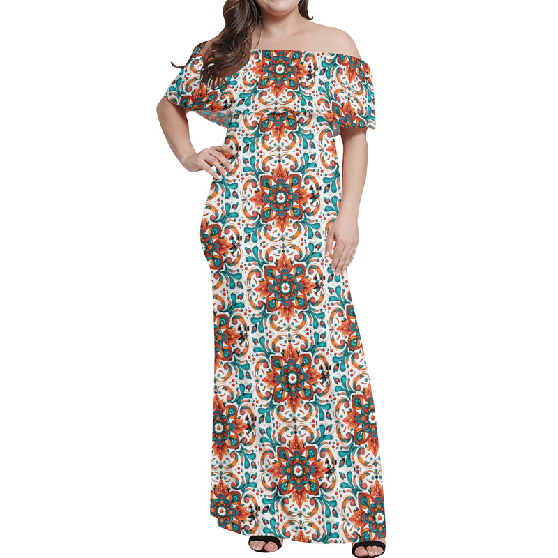 Make a Statement with Burkesgarb Flamboyant Womens Off-Shoulder Long Dress