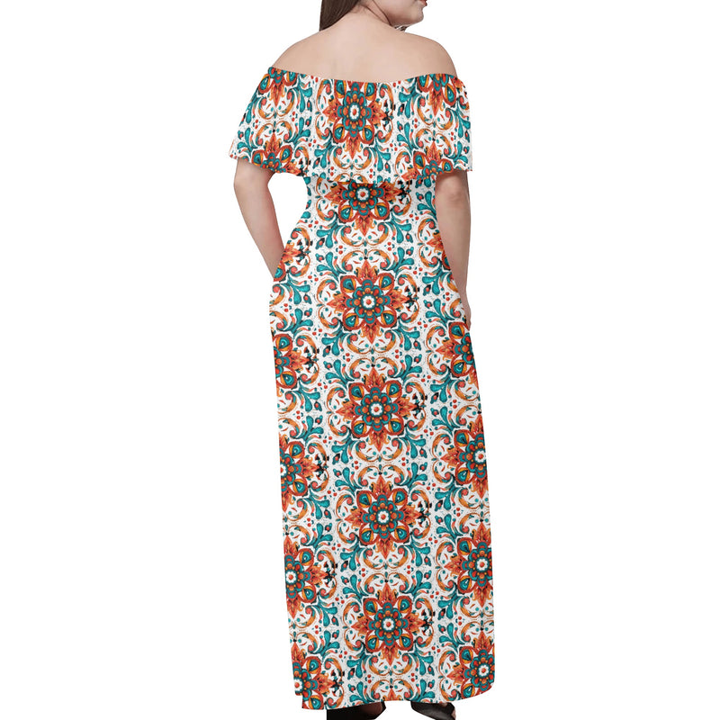 Make a Statement with Burkesgarb Flamboyant Womens Off-Shoulder Long Dress