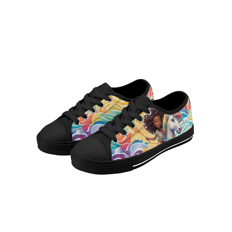 Step into Magic with Burkesgarb Magical Unicorn Kids Low Top Shoes