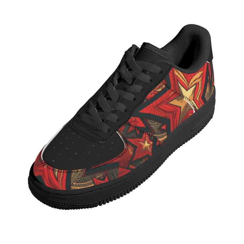 Step Out in Style with Burkesgarb Falling Star Mens Low Top Leather Shoes