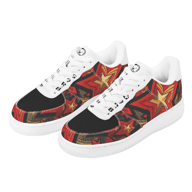 Step Out in Style with Burkesgarb Falling Star Mens Low Top Leather Shoes