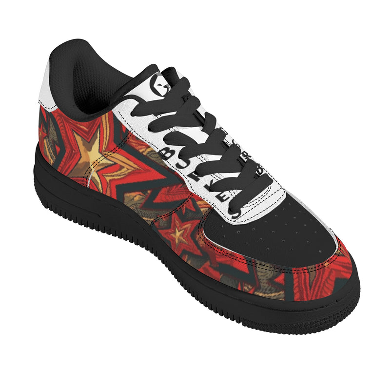 Step Out in Style with Burkesgarb Falling Star Mens Low Top Leather Shoes