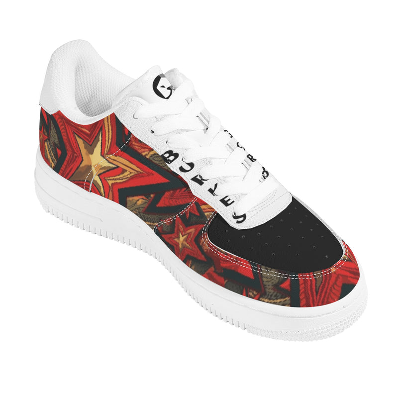 Step Out in Style with Burkesgarb Falling Star Mens Low Top Leather Shoes