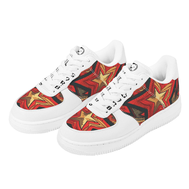 Step Out in Style with Burkesgarb Falling Star Mens Low Top Leather Shoes