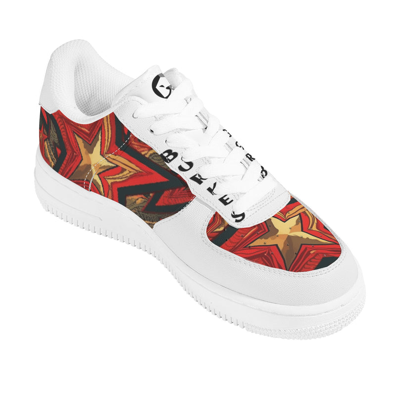 Step Out in Style with Burkesgarb Falling Star Mens Low Top Leather Shoes