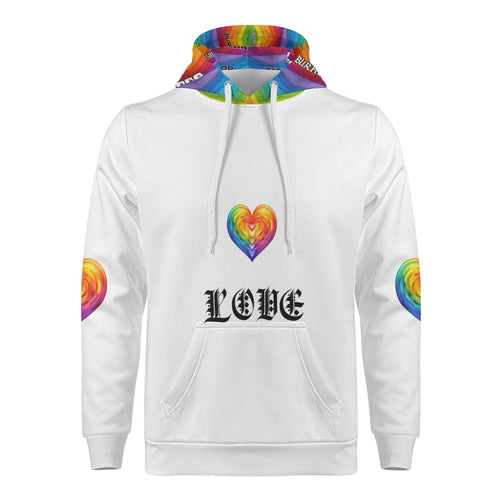 Shop the Stylish Burkesgarb Rainbow Love Mens Hoodie - Express Your Pride!