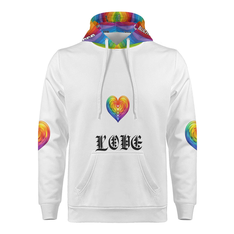 Shop the Stylish Burkesgarb Rainbow Love Mens Hoodie - Express Your Pride!