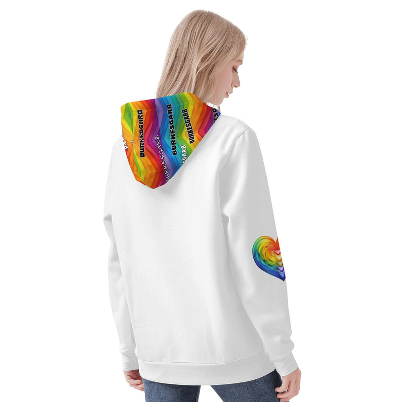 Express Your Pride with the Burkesgarb Rainbow Love Womens  Hoodie - Shop Now