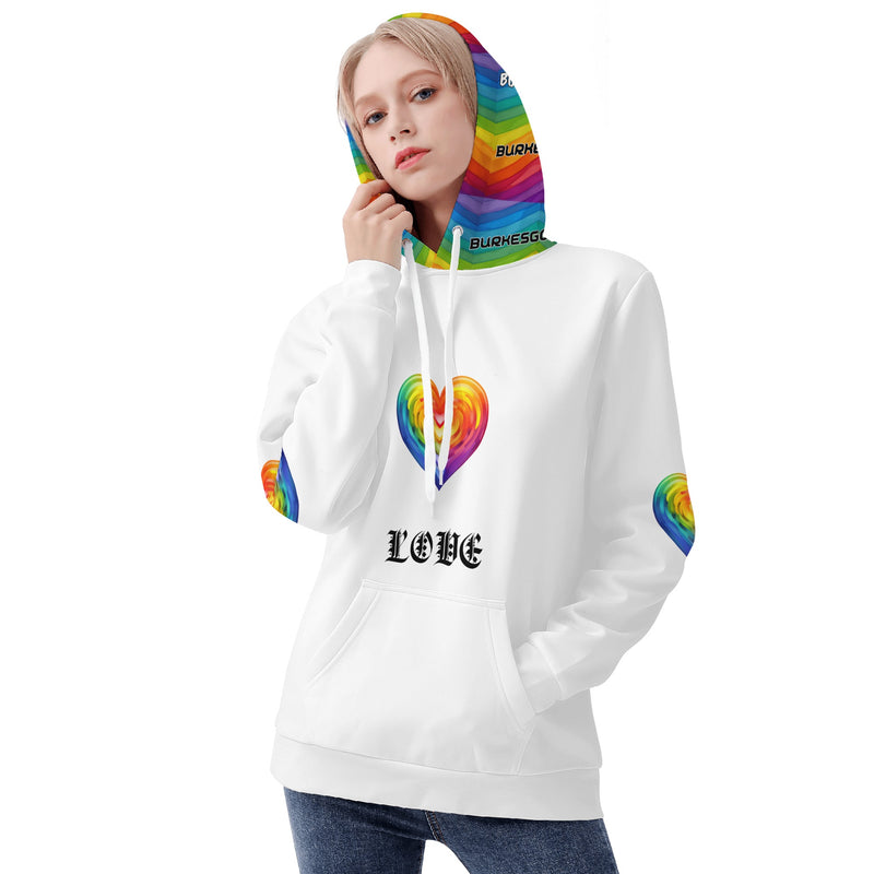 Express Your Pride with the Burkesgarb Rainbow Love Womens  Hoodie - Shop Now