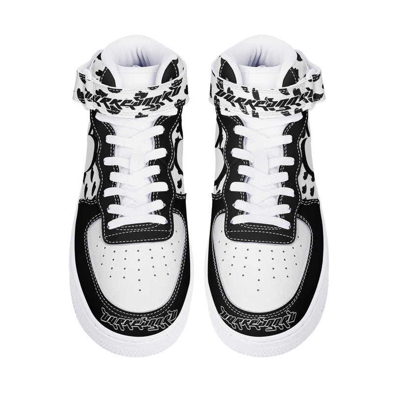 Step into Style with Burkesgarb Mens Floating Hearts Leather High-Top Sneakers