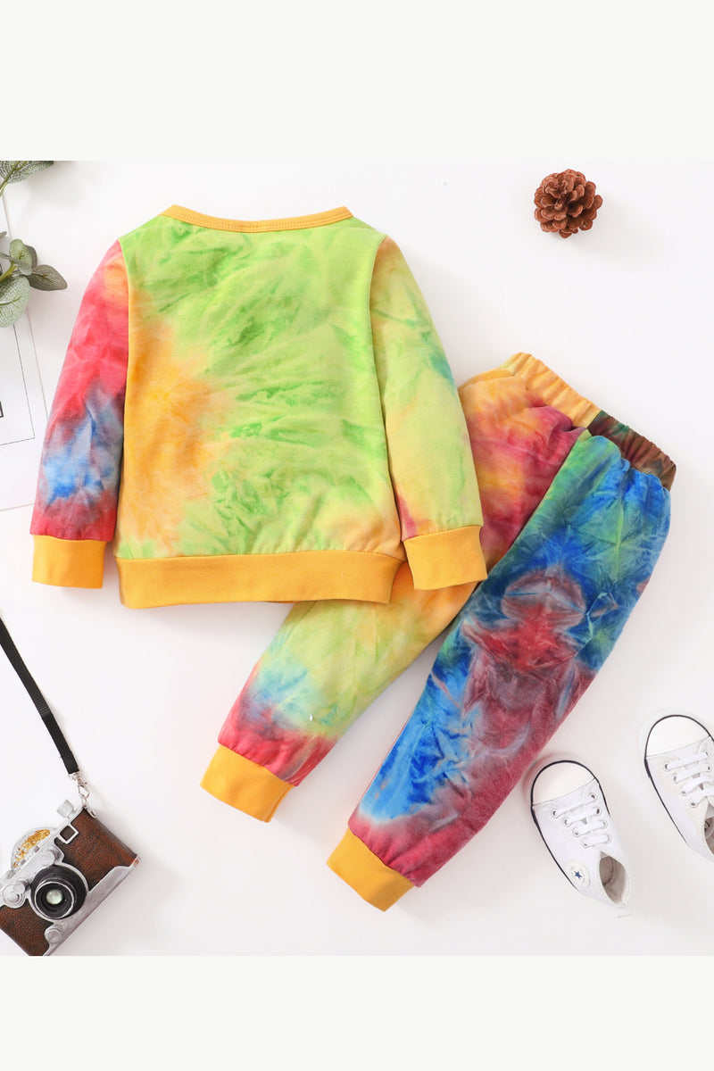 "Shop Trendy Kids Tie-Dye Top and Joggers Set at Burkesgarb | Stylish and Comfortable Outfit for Children