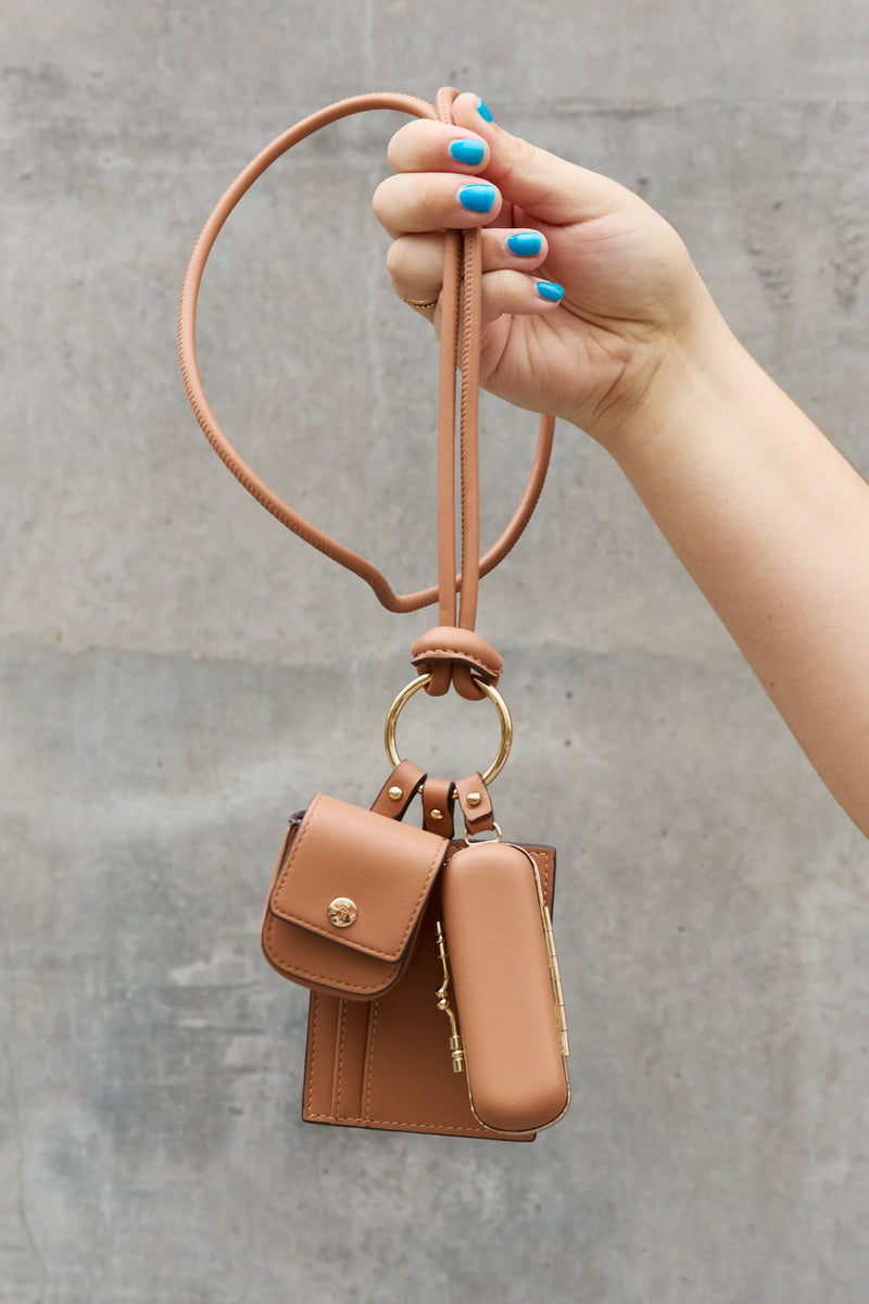 Keep Your Essentials Close with the Nicole Lee USA Vegan Leather 3-Piece Lanyard Set | Burkesgarb