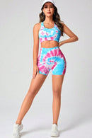 Stay Stylish and Active with the Tie-Dye Sports Bra and Shorts Set at Burkesgarb