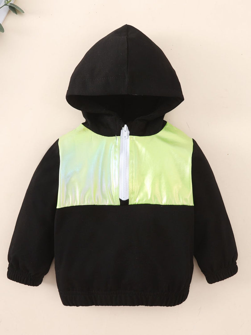 Adorable and Stylish: Baby Two-Tone Hoodie and "Little Boss" Joggers Set at Burkesgarb