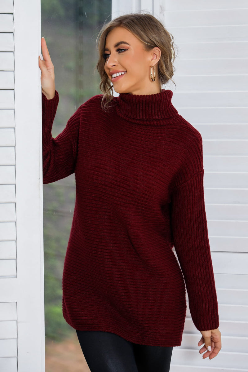 Stay Cozy and Chic with the Turtleneck Tunic Sweater at Burkesgarb