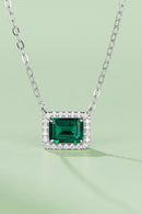 Unveiling the Unparalleled Beauty: Lab-Grown Emerald Rectangle Pendant Necklace by Burkesgarb