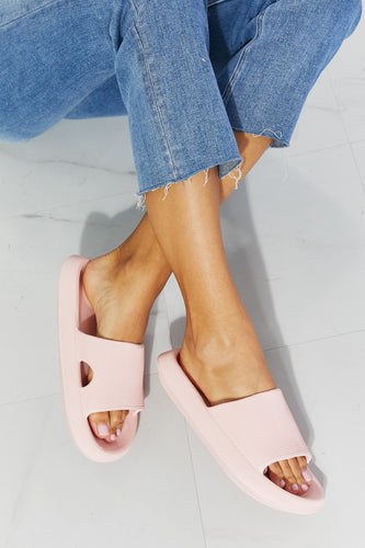 Step into Comfort and Style with MMShoes Arms Around Me Open Toe Slide in Pink at Burkesgarb